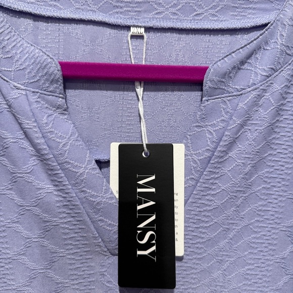 Women's Lilac Puff Shoulder Long Sleeve Top - Picture 3 of 6